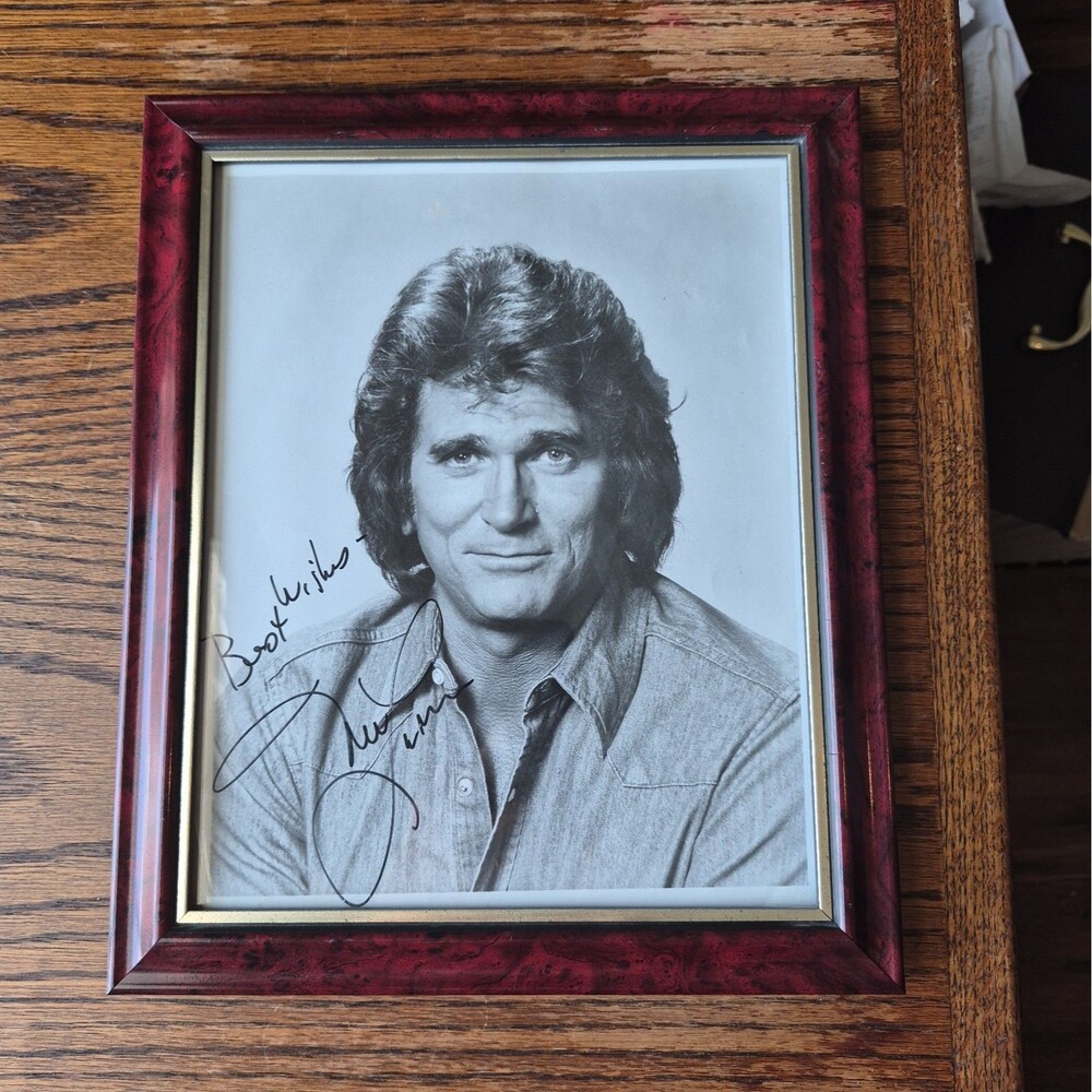 Michael Landon Hand Signed Black and White Photo 8"X10"